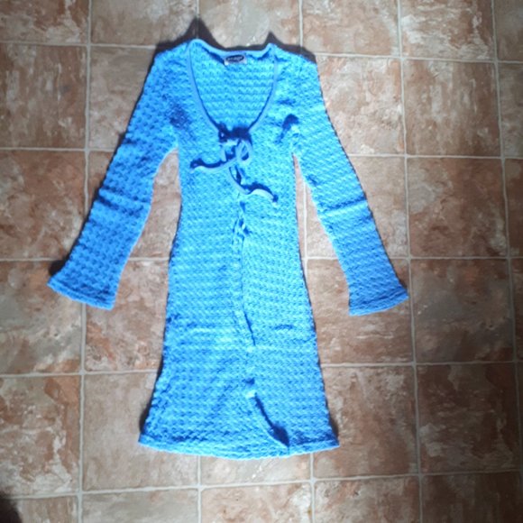 Sky Blue Mesh See-Thru Wrap - Picture 1 of 1